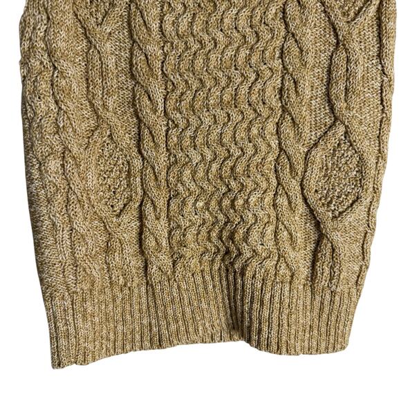 Anthropologie Beige Sleeveless Lace Collar Preppy Cable Knit Sweater Size XS - Picture 4 of 8